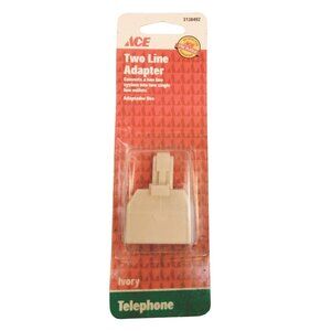 ACE Two Line Adapter Connect Phone Jack Telephone Hard Line